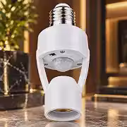 Soquete E27 com Sensor de Presença Infravermelho, Detecção de Movimento 360°, Automático para Lâmpadas, Fotocélula, Temporizador, Bivolt 110-220V, Econômico - Linha Premium