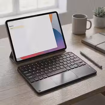 Teclado Sem Fio Bluetooth Recarregável USB Touchpad