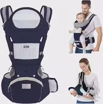 Canguru Para Bebe,Alça De Transporte Multifuncional 6 e 1,Canguru Ergonomico Para Bebe,Adequado Para 0-36 Meses (azul escuro)