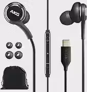 SAMSUNG Fones De Ouvido Akg Para Galaxy S23 Ultra - Fones De Ouvido Intra-Auriculares Usb Tipo C Originais Com Controle Remoto E Microfone - Trançados - Inclui Bolsa De Veludo - Preto