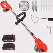 K Nakasaki Cortador de escova multiuso Cortadores de erva daninha comedor de erva daninha sem fio | 3 tipos de lâminas | Cortador de grama elétrico 24v | Jardim de gramado | Poda e