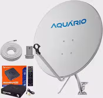 Century Kit Antena Receptor Digital Midiabox SE-2 HD + Antena Parabólica 60cm + LNBF + Cabo 15m | Banda Ku