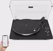 VEDO Toca-Discos, com BT 5.4, Toca-Discos De 2 Velocidades (33/45RPM), Saída RCA,Madeira e Adaptador 12V Incluso, CD, Toca-Fitas, RáDio Fm, Streaming Sem Fio, Presente Colecionável Perfeito, 110V/220V