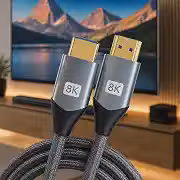 Cabo HDMI 2.1 8K 2 Metros Certificado Ultra High Speed 48Gbps, Nylon Trançado Blindado, 4K 120Hz 144Hz HDR10 Dolby Vision eARC VRR ALLM, para PS5 Xbox Series X TV Smart Monitor Gamer Notebook Soundbar