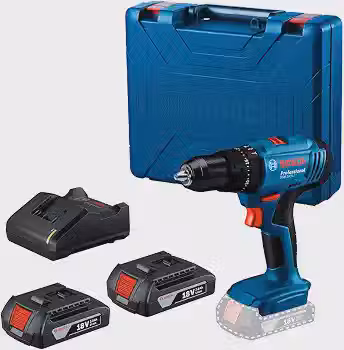 Parafusadeira/Furadeira de Impacto 1/2' com 2 Baterias 18V 2Ah, Carregador Bivolt e Maleta Plástica Bosch GSB 183-LI