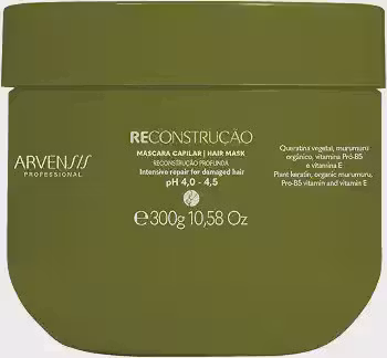Arvensis – Máscara Reconstrutora 300g | Força, Reconstrução, Brilho, Fórmula Vegana, Para Cabelos Danificados