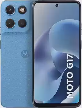 Smartphone Motorola Moto G17 4G - 256GB 4GB RAM + 8GB RAM Boost camera 50MP Sony Lytia 600, tela FHD+ 60hz, bateria 5200 mAh - Azul Claro