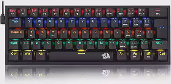 Redragon TECLADO MECANICO GAMER FIZZ RAINBOW PRETO SWITCH AZUL