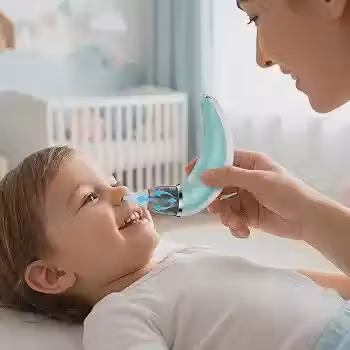 Aspirador Nasal Para Bebê Recarregável Sucção c/ Bico de Silicone 5 Velocidades