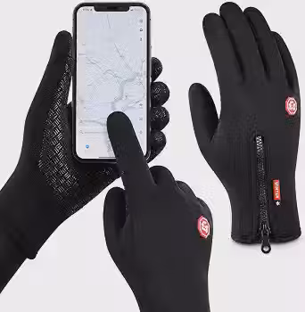 Luva Térmica Impermeável para Moto e Bicicleta com Touchscreen, Antiderrapante, Corta Vento, Unissex para Ciclismo, Motociclismo, Corrida, Trilha e Uso no Inverno
