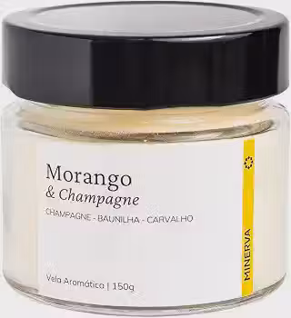 MINERVA - Vela Aromática Perfumada Aroma Champagne e Morango - 150g