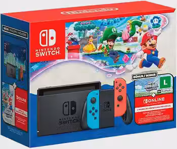 Bundle Nintendo Switch + Super Mario Bros. Wonder + 3 Meses de Assinatura Nintendo Switch Online