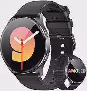 Blackview Smartwatch W40, Tela AMOLED 1.43' com Chamadas Bluetooth, 100+ Modos Esportivos, IP68 à Prova D'Água, Bateria 7 Dias, 2 Pulseiras, Assistente de Voz IA, Compatível com Android e iOS, Preto