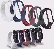 Kit 5 Pulseiras Compativel MI Band 3 e 4 Cores Preto Azul Cinza Vinho Marsala Branco Bracelete Silicone Com Pino Resistente