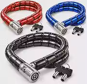 Cadeado Moto Articulado 100cm 22mm Aço Reforçado Para Bicicleta Bike Portão Trava Segurança Antifurto Corrente Grossa Alta Resistência Uso Externo e Residencial