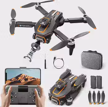 GT5 Drone Com Camera, Drone Profissional 1080p HD 6K/4K Câmeras, FPV Motores Brushless, WiFi Mini Controle RemotoDrone, Com Bolsa De Transporte GN-501