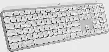 Teclado sem fio Logitech MX Keys S com Clique Silencioso, Teclas Programáveis, Iluminação Inteligente, Conexão Bluetooth ou Receptor USB Logi Bolt e Bateria Recarregável - Cinza Claro