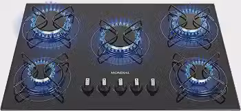 MONDIAL Cooktop a Gás, 5 Bocas, Preto/Inox, Bivolt - CTG-02