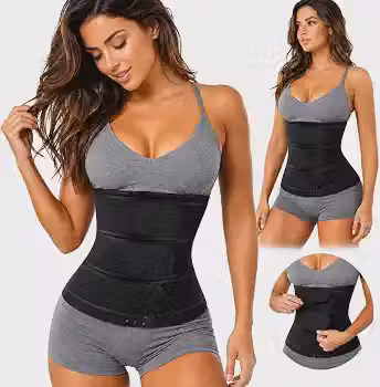 Cinta Modeladora Abdominal Unissex com 9 Barbatana, Compressão Dupla e Dobre a Quantidade de Suor, Modelagem Confortável