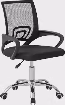 Cadeira Ergonômica Conthey Arco Home Office e Escritório, Encosto Mesh Respirável, Regulagem de Altura a Gás, Base Cromada 5 Rodízios 360°, Braços Fixos, Preta