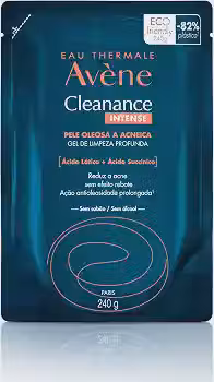 Gel de Limpeza Facial Avène Cleanance Intense para Pele Oleosa, com Ácido Lático e Succínico, Antiacne, 240g