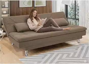 Sofá-cama Casal Reclinável Suede Linoforte Yasmin
