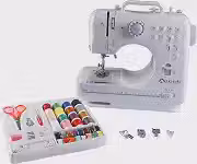 Máquina de costura portátil de 2 pontos com lâmpada e cortador de pedal - Eletrodomésticos - Kit de costura de 2 velocidades - Máquina de costura para iniciantes - Kit de costura - Acessórios de