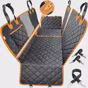 Capa para Pet. Protetora De Banco Traseiro De Carro, Impermeável. Proteção para Bancos dos veículos, Cães e Gatos. Com alças, Zíper, Estojo e Presilhas. Resistente a Riscos e Manchas. Premium. Laranja