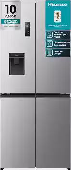 Geladeira Hisense Multidoor 460L Frost Free Inverter Inox 127V