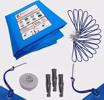 Lona Capa Para Piscina 6,5x3,5 300 Micras Com Kit Instalação
