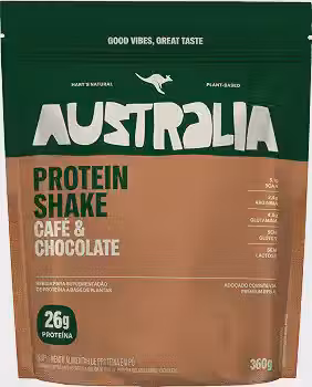 Australia Protein Café com Chocolate, 26g Proteína Vegana, Zero Açúcar, 25g