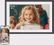 Porta-retrato digital Frameo com tela IPS HD de 10 polegadas e 1280x800, porta-retrato digital Wi-Fi com memória interna de 32GB, suporte para até 1TB, rotação automática e montagem na parede, envie