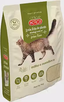 Kädi Areia Biodegradavel, Grãos Finos 4Kg Milho e Mandioca