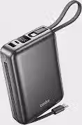 Basike Carregador Portátil, Power Bank 20000mAh com Cabos Integrados(Cinza)