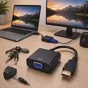 Adaptador HDMI para VGA com Áudio P2 1080p – Conversor para PC, Notebook, Xbox, PS4, Monitor e Projetor Premium