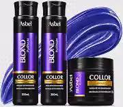 Kit Asbel Blond Platinum Shampoo Condicionador Máscara Matizadora 3 Peças