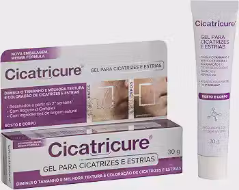 Cicatricure Gel para Cicatrizes e Estrias 30g - Hidrata e Uniformiza a Pele