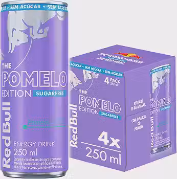 Red Bull Energético, Pomelo, Sem Açúcar, 250ml, 4 latas