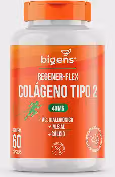 Bigens Regener Flex, Colágeno Tipo 2, 40mg, M.S.M, 60 Cápsulas