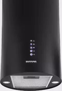 SUGGAR COIFA ILHA REDONDA QUARTZO 35 CM PRETA 110V TP3521PT