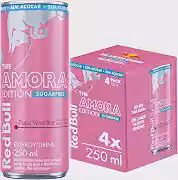 Red Bull Energético, Amora, Frutas Vermelhas, Sem Açúcar, 250ml, 4 latas