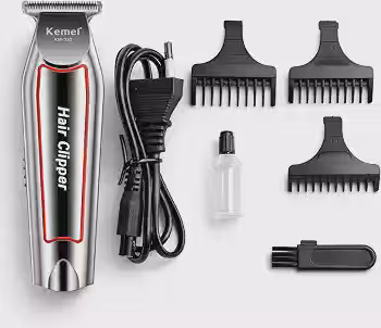 Kemei Km-032 Máquina de Cabelo, Barba, Aparador e Acabamento Sem fio Recarregável
