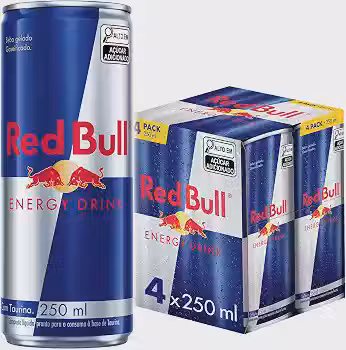 Red Bull Energético, Energy Drink, 250ml, 4 latas