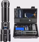 Sunitact 10000 Lumens Lanterna Tática Militar LED Recarregável 30W Super Potente, Feixe de Longo Alcance 500m, USB-C e USB-A, 12H de Duração, para Camping, Pesca e Emergências