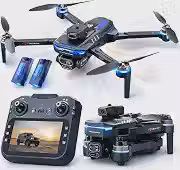 Drone GT8 com Tela no Controle, Camera HD 1080p, Motores Brushless, Design Dobrável, 2 Baterias, Bolsa de Transporte e Hélices Reserva BE PLACE