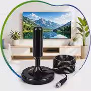 Antena Digital 4k Smart Tv Full Hd Amplificada Interna E Externa Cabo 5 Metros Base Imã Magnética - RealUtili