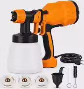 Pistola Elétrica Para Pintura HVLP, 650W, 1200 mL, 3 Bicos, Laranja 127v