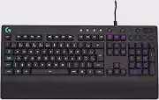 Teclado Gamer Logitech G213 com Layout ABNT2, RGB LIGHTSYNC, Controles de Mídia Dedicados, Design Durável e Resistente à Respingos
