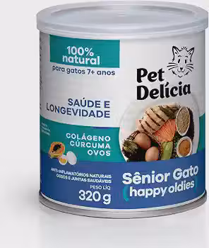 Pet Delícia Sênior Gato 320g, Ração Úmida para Gatos