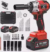 Victool Chave de Impacto Sem Fio 21V 450N·m com Motor Brushless, Velocidade Variável até 2200 RPM, Encaixe 1/2', Luz LED, Kit Completo com 2 Baterias 2000mAh e Acessórios